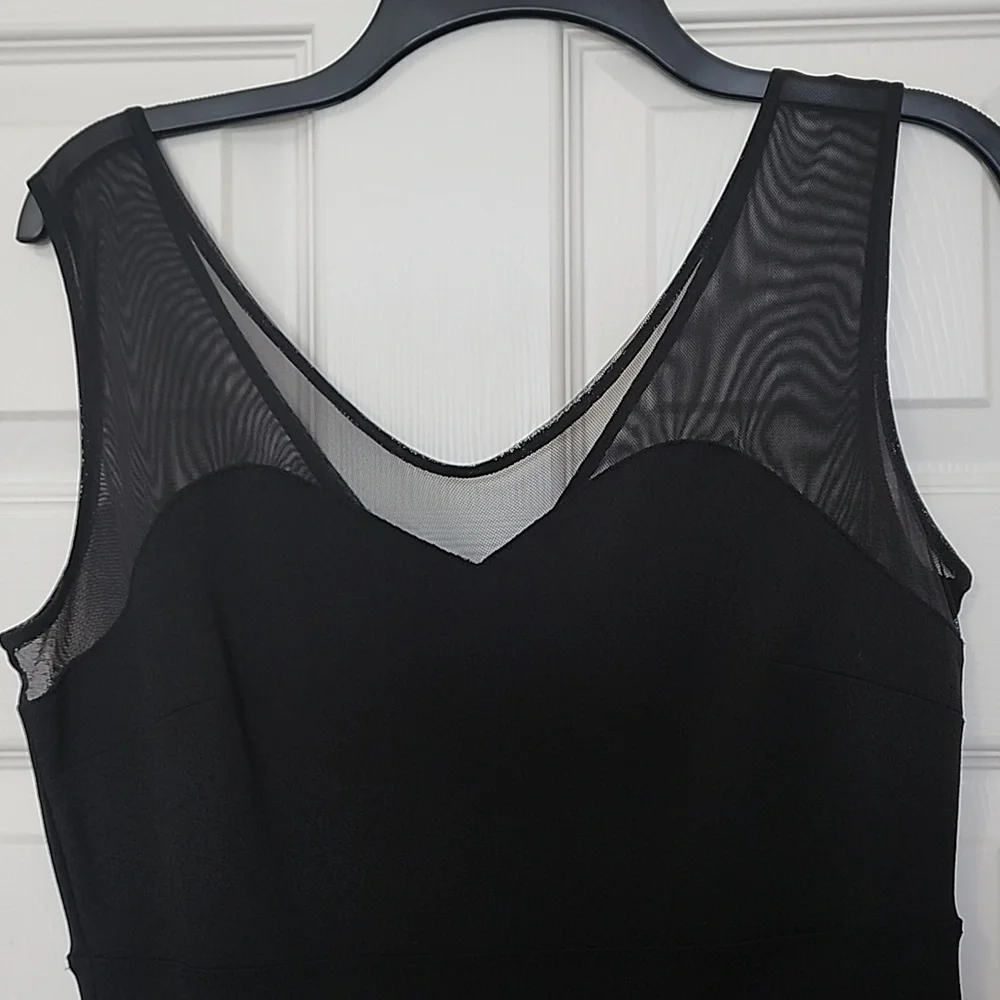 Alexa B Nites Black Dress with Printed Overlay  Size US 6 - Picture 7 of 8